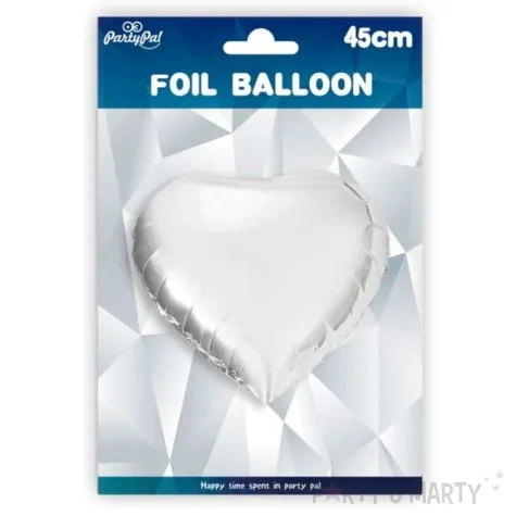 balon foliowy serce srebrny partypal 18 hrt