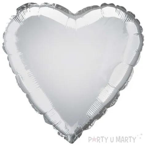 balon foliowy serce srebrny unique 18 hrt