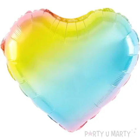 balon foliowy serce teczowy gradient partypal 18 hrt