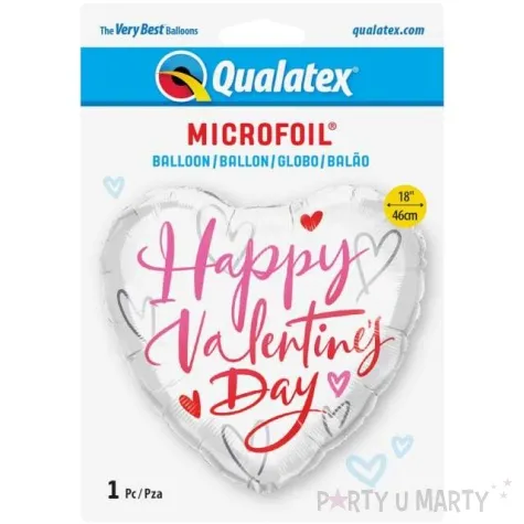 balon foliowy serce valentines day w bieli qualatex 18 hrt
