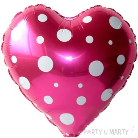 balon foliowy serce w kropki rozowy oem 18 hrt