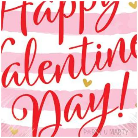 balon foliowy serce w paski happy valentines rozowy qualatex 18 hrt