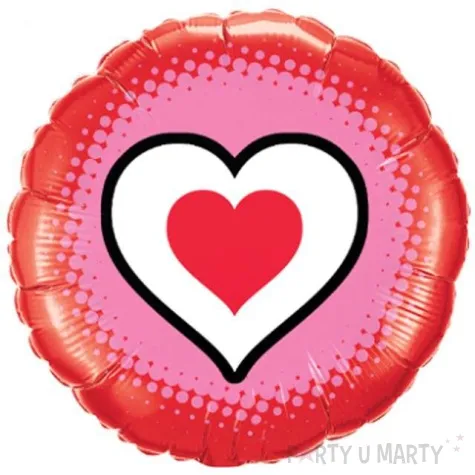 balon foliowy serce w sercu qualatex 18 rnd