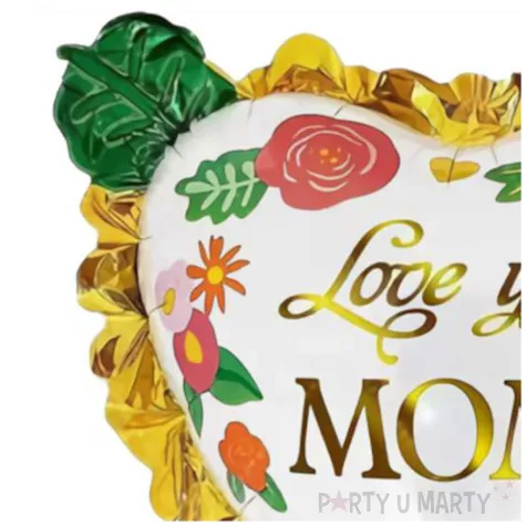 balon foliowy serce z bogatym zdobieniem love you mom jix 32 shp