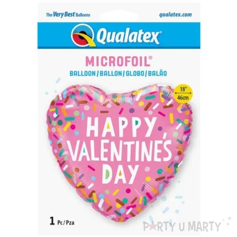 balon foliowy serce z konfetti qualatex 18 hrt