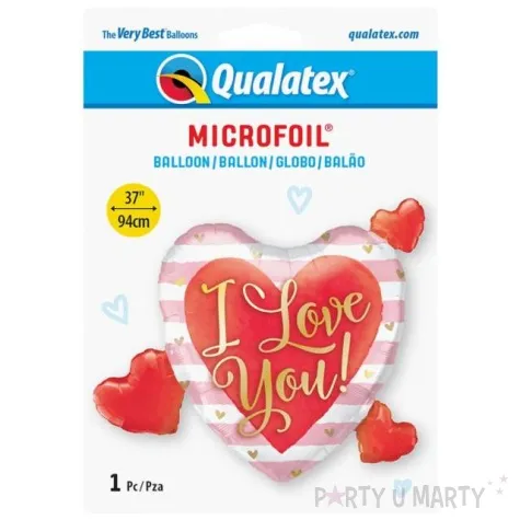 balon foliowy serce z trzema sercami czerwony qualatex 37 shp