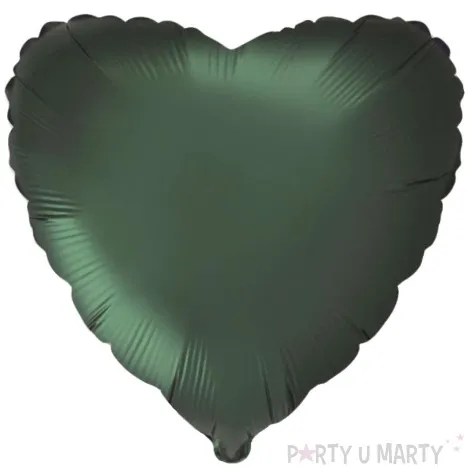 balon foliowy serce zielony ciemny satynowy flexmetal 18 hrt