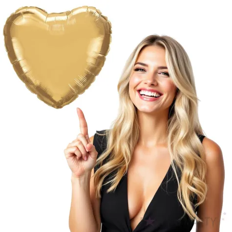 balon foliowy serce zloty chrom qualatex 18 hrt