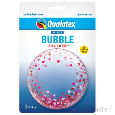 balon foliowy serduszka qualatex bubbles 24 orb