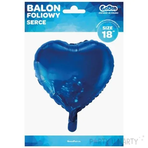 balon foliowy serduszko granatowy metalik godan 18 hrt