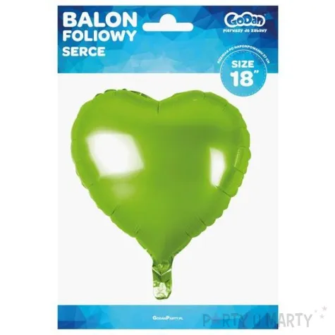 balon foliowy serduszko zielony metalik godan 18 hrt