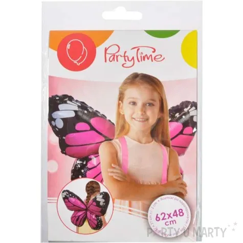 balon foliowy skrzydla motyla z szelkami rozowy arpex 24 shp