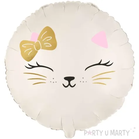 balon foliowy slodki kotek kremowy partydeco 18 rnd