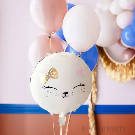 balon foliowy slodki kotek kremowy partydeco 18 rnd