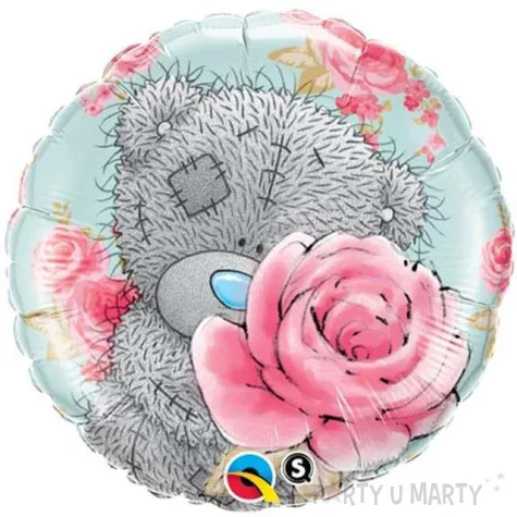 balon foliowy slodki mis z roza qualatex 18 rnd