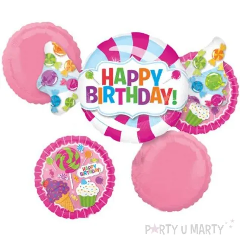 balon foliowy slodkie happy birthday amscan zestaw