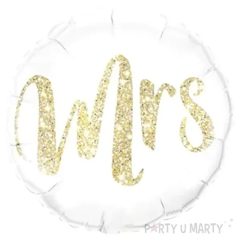 balon foliowy slubny mrs bialy partypal 18 rnd