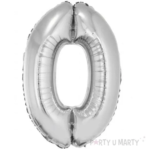 balon foliowy smart cyfra 0 srebrny godan 30 dgt