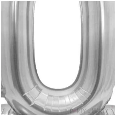 balon foliowy smart cyfra 0 stojaca srebrny godan 28 dgt