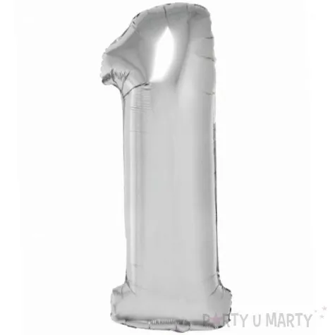 balon foliowy smart cyfra 1 srebrny godan 30 dgt