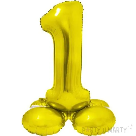 balon foliowy smart cyfra 1 stojaca zloty godan 28 dgt