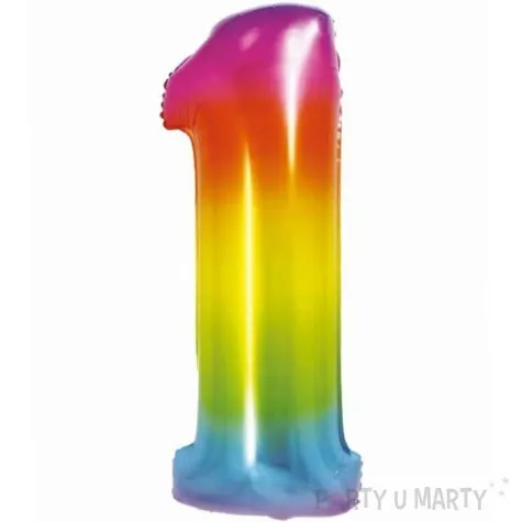 balon foliowy smart cyfra 1 teczowy godan 30 dgt