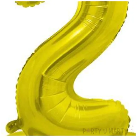 balon foliowy smart cyfra 2 stojaca zloty godan 28 dgt