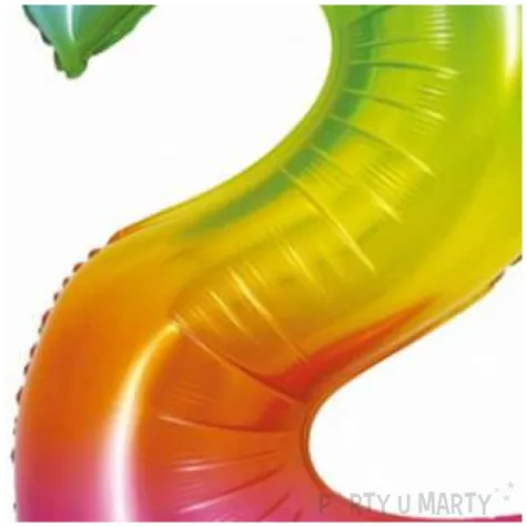 balon foliowy smart cyfra 2 teczowy godan 30 dgt