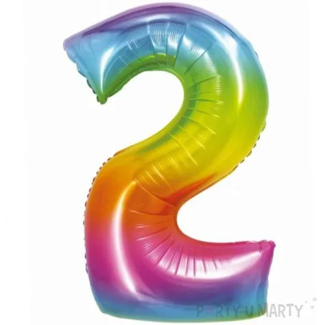 balon foliowy smart cyfra 2 teczowy godan 30 dgt