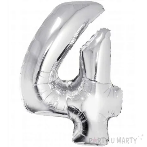 balon foliowy smart cyfra 4 srebrny godan 30 dgt