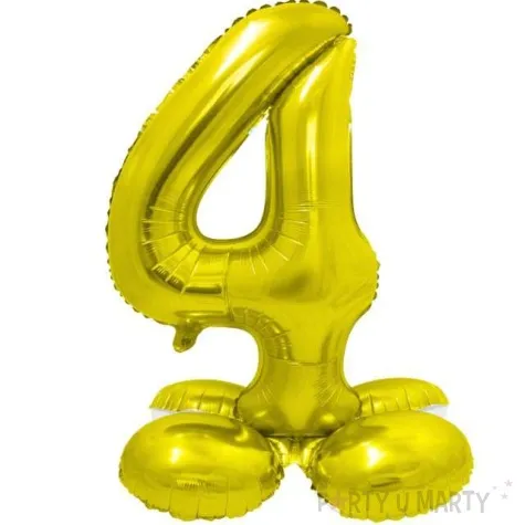 balon foliowy smart cyfra 4 stojaca zloty godan 28 dgt