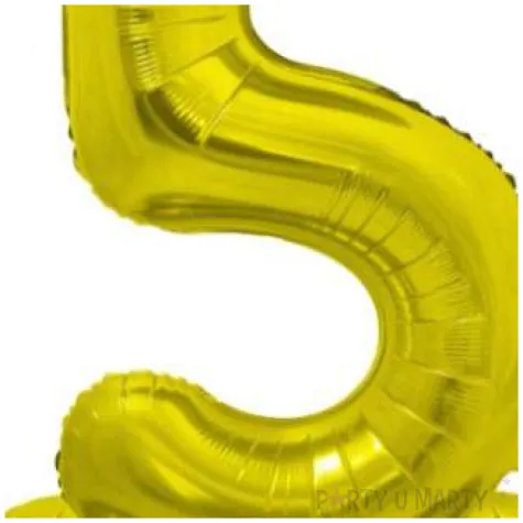 balon foliowy smart cyfra 5 stojaca zloty godan 28 dgt