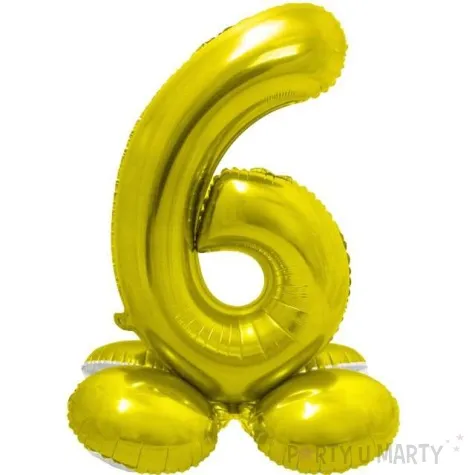 balon foliowy smart cyfra 6 stojaca zloty godan 28 dgt