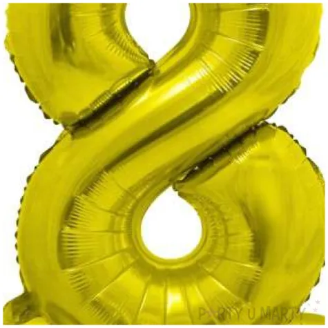 balon foliowy smart cyfra 8 stojaca zloty godan 28 dgt
