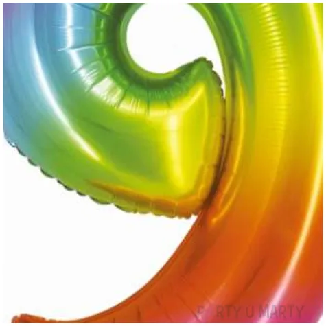 balon foliowy smart cyfra 9 teczowy godan 30 dgt