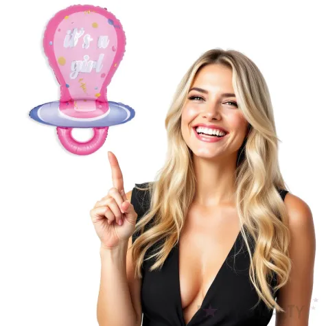 balon foliowy smoczek its a girl baby shower rozowy partypal 38 shp
