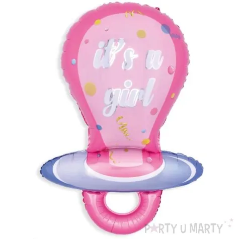 balon foliowy smoczek its a girl baby shower rozowy partypal 38 shp