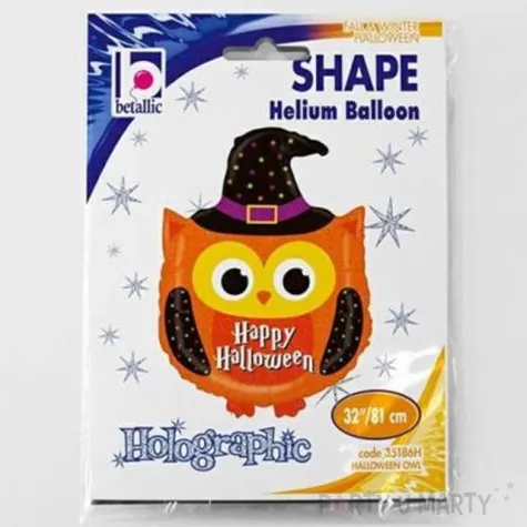 balon foliowy sowa w czarodziejskim kapeluszu betallic 32 shp