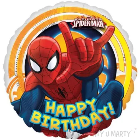 balon foliowy spider man happy birthday amscan 17 rnd