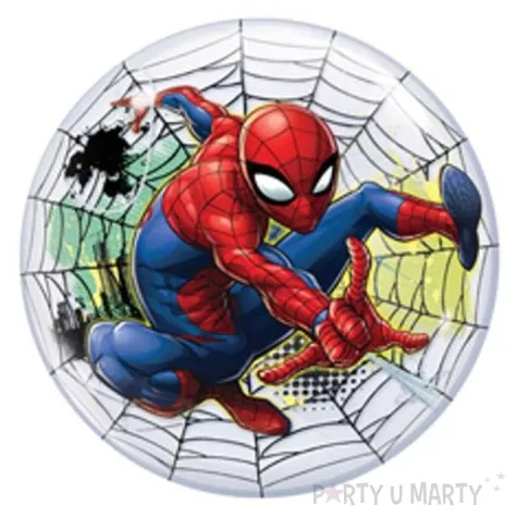 balon foliowy spider man web qualatex bubbles 22 orb