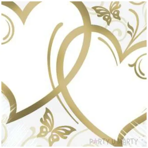 balon foliowy splecione serca bialo zloty qualatex 36 hrt