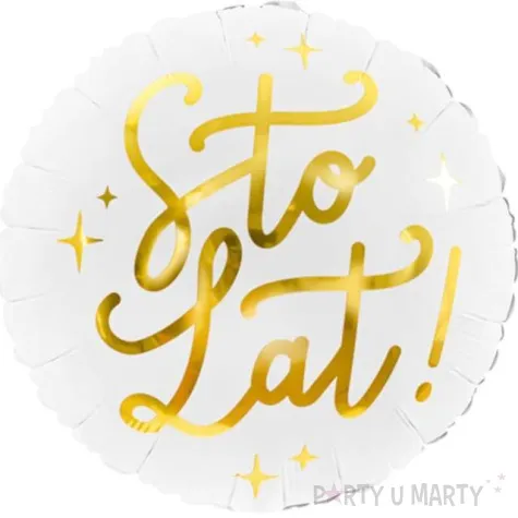 balon foliowy sto lat bialy partydeco 14 rnd