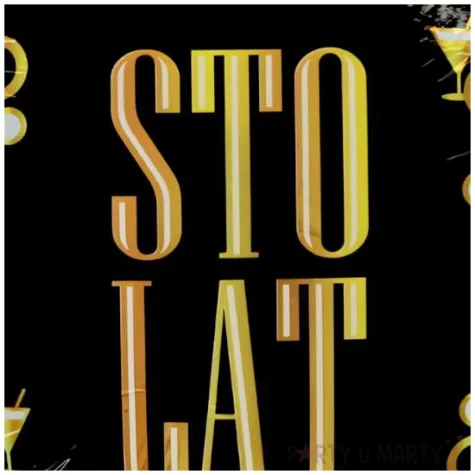 balon foliowy sto lat czarny godan 18 rnd