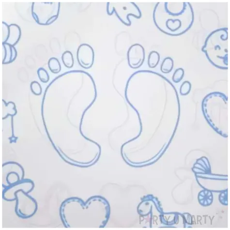 balon foliowy stopki dzieciece symbole niebiesko bialy tuban 18 orb