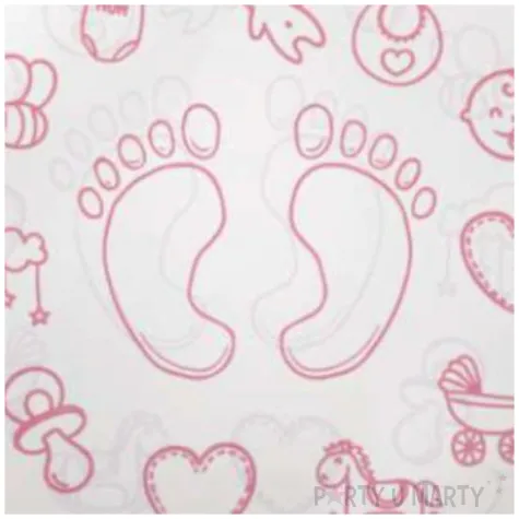 balon foliowy stopki dzieciece symbole rozowo bialy tuban 18 orb