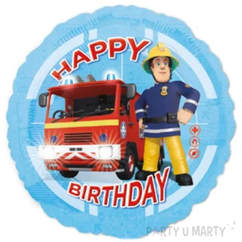 balon foliowy strazak sam happy birthday amscan 18 rnd