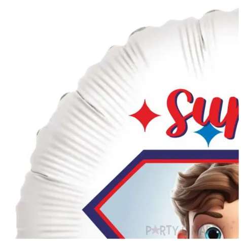 balon foliowy super chlopak bohater bialy 18 rnd