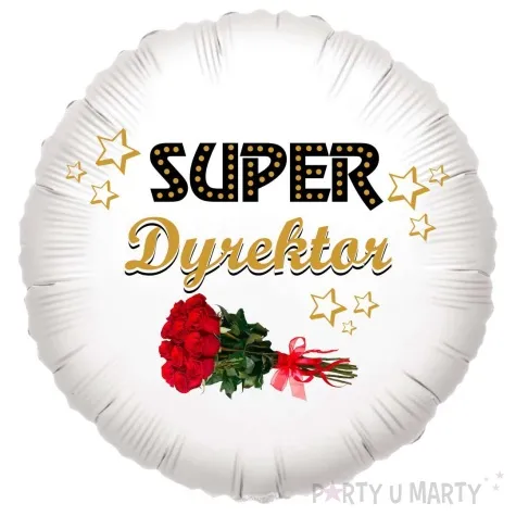 balon foliowy super dyrektor bialy 18 rnd