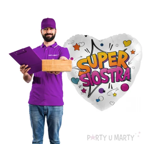 balon foliowy super siostra serce premioloon 17 hrt