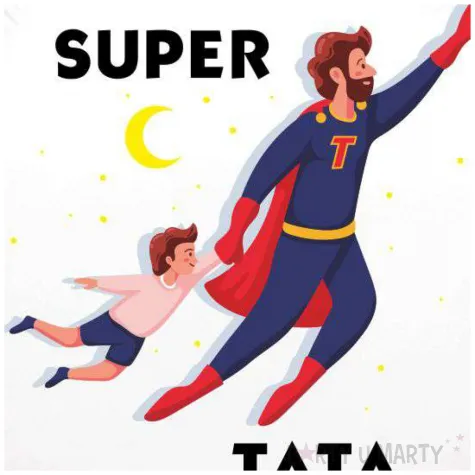 balon foliowy super tata bialy 18 rnd